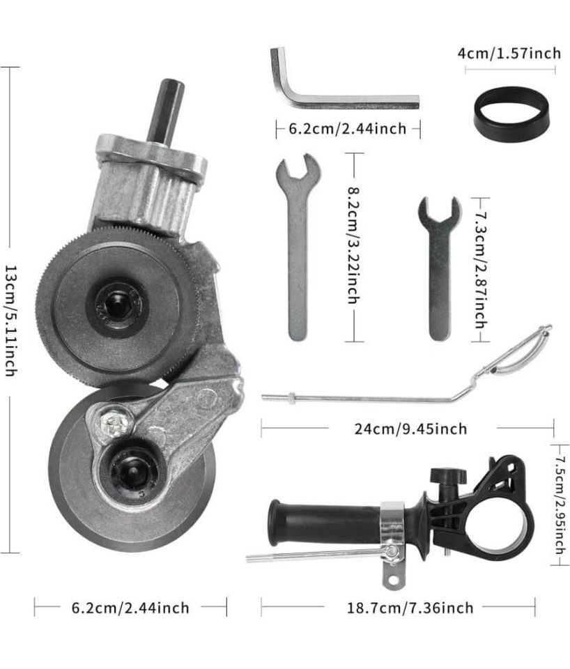 Universal Electric Metal Nibbler Drill Plate Cutter Attachment