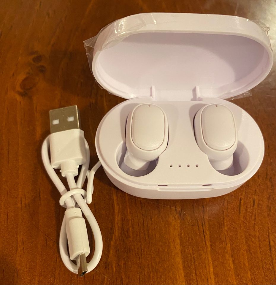 Wireless Bluetooth Earbuds with Charging Case & Power Cord