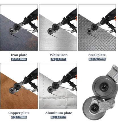 Universal Electric Metal Nibbler Drill Plate Cutter Attachment