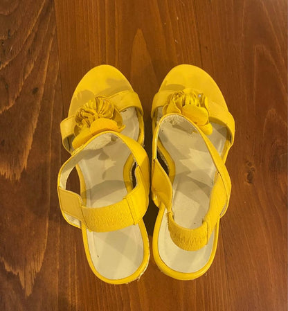 Yellow Wedge Espadrille Sandals 8