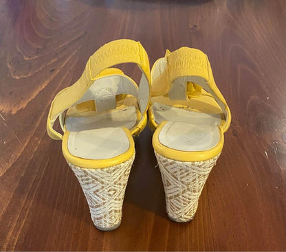 Yellow Wedge Espadrille Sandals 8