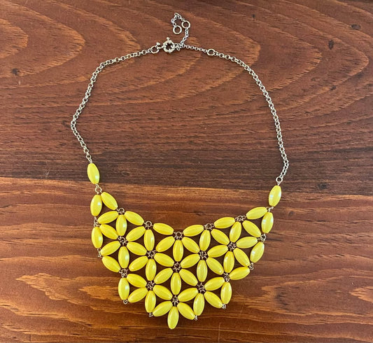 Yellow Beaded Statement Necklace