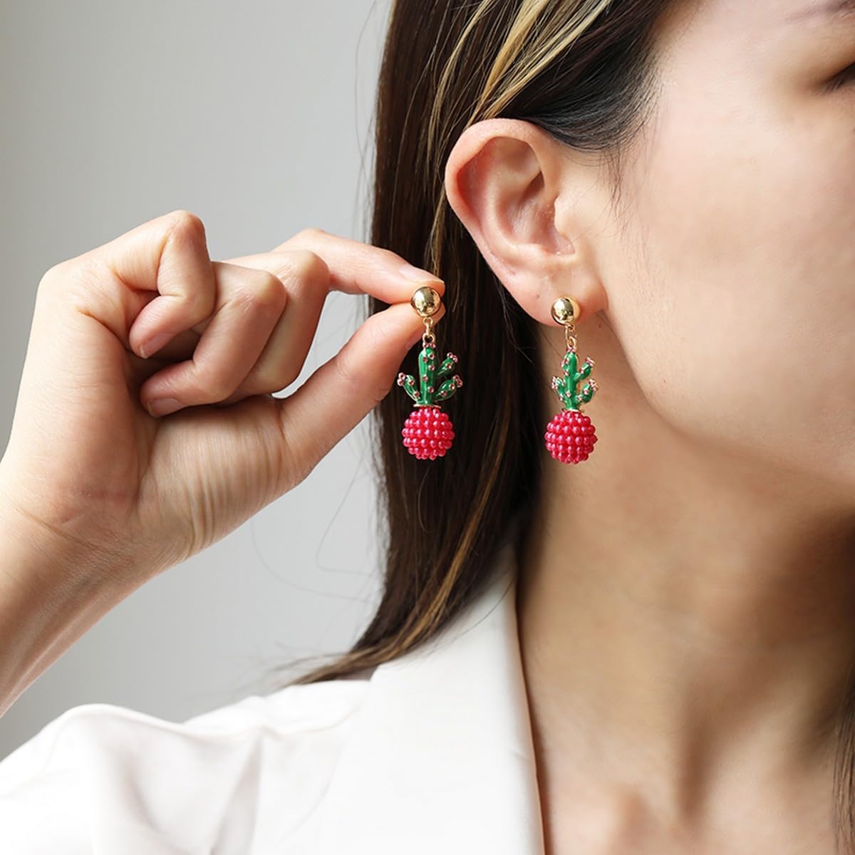 Dangle Drop Cactus Earrings