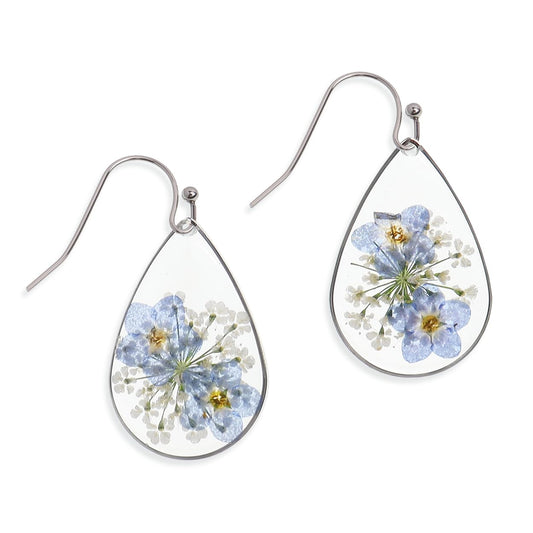 Handmade Pressed Flower Earrings Unique Resin Dried Flowers