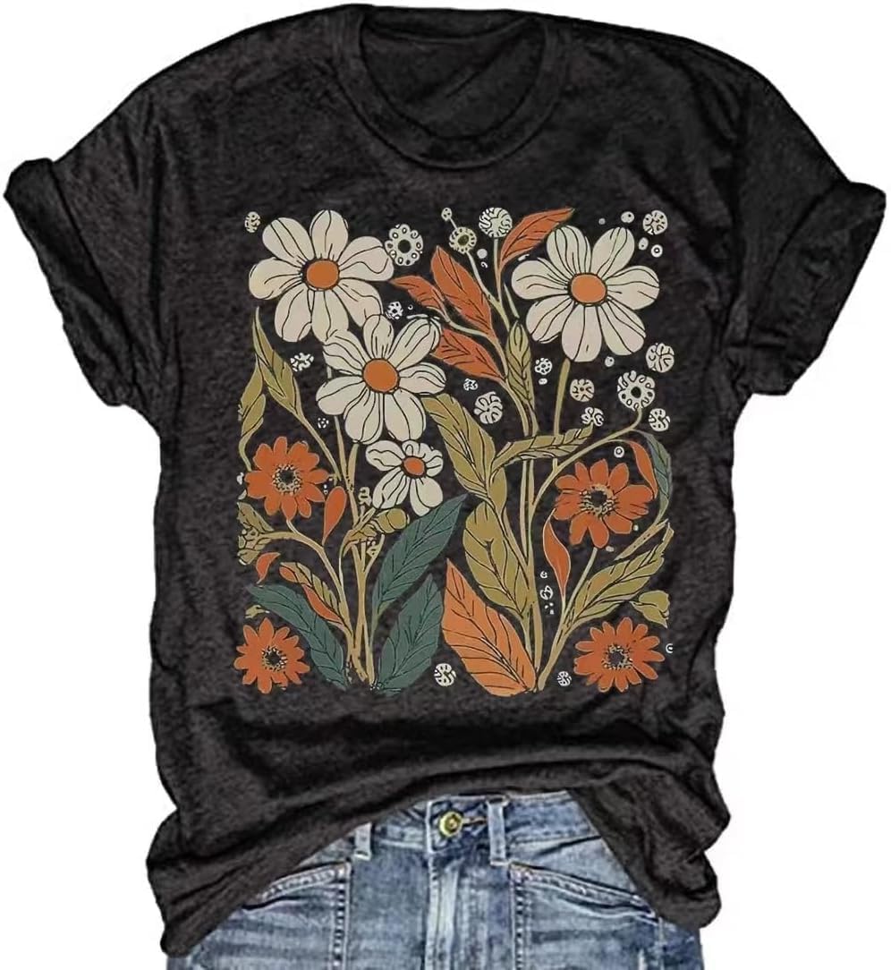 Boho Wildflower Loose Tees