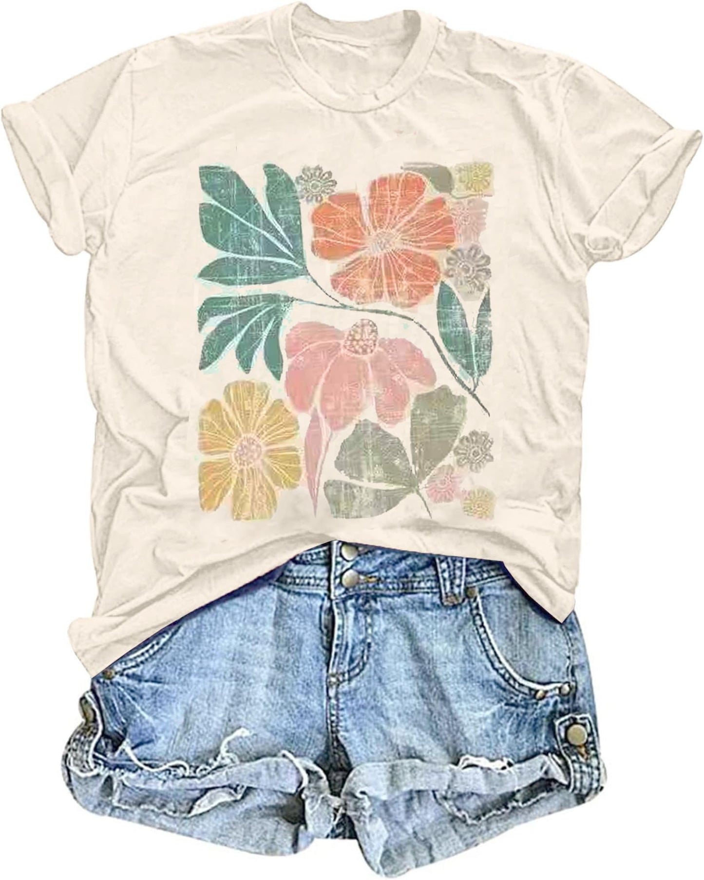 Boho Wildflower Loose Tees