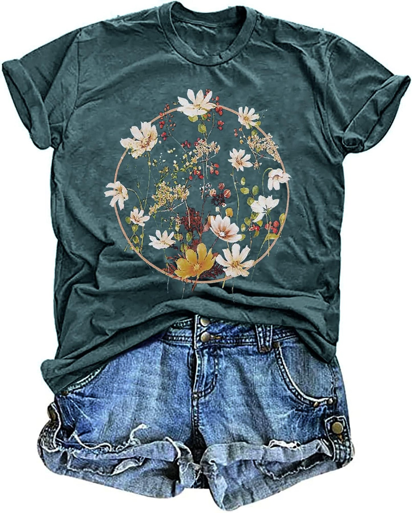 Boho Wildflower Loose Tees