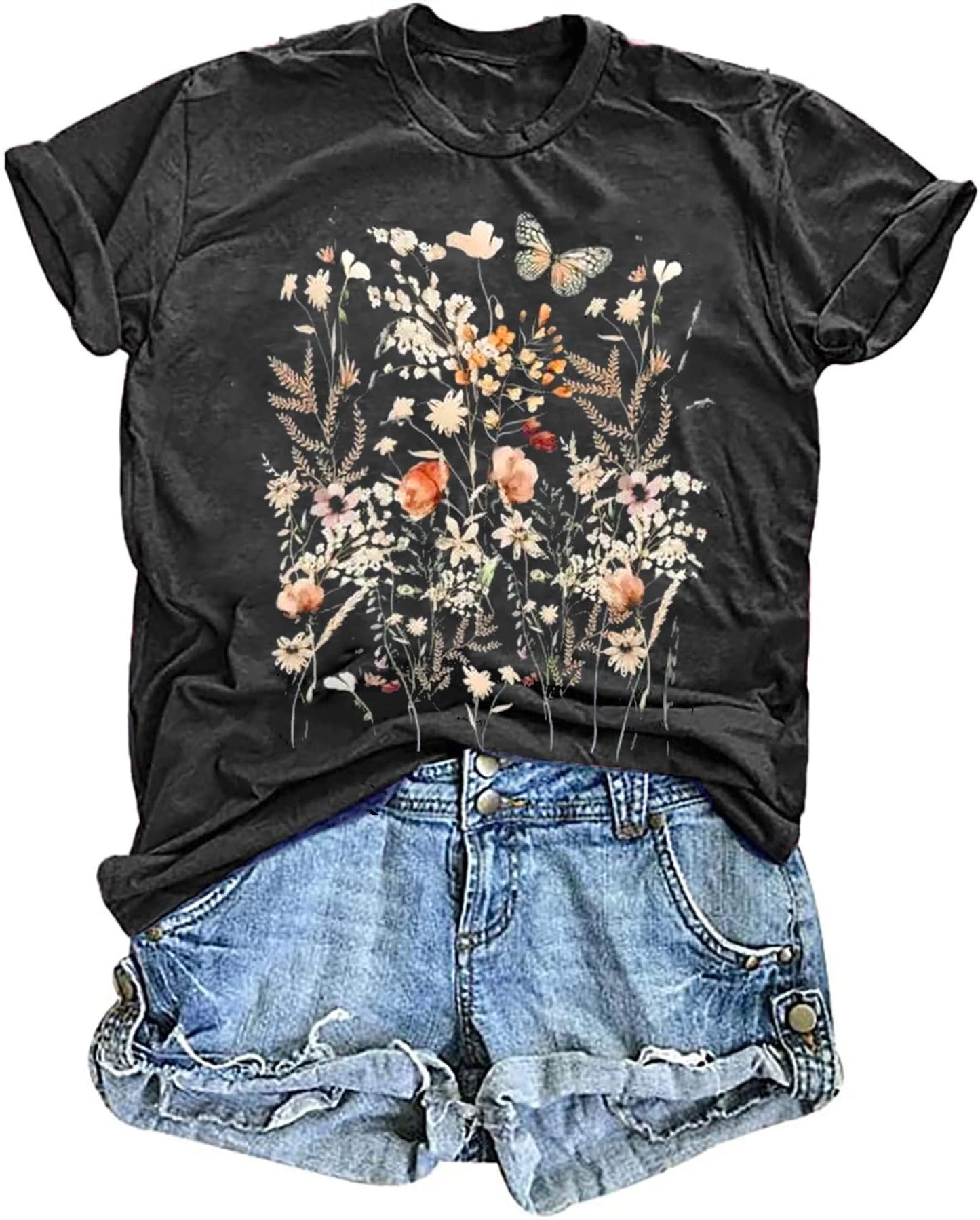 Boho Wildflower Loose Tees