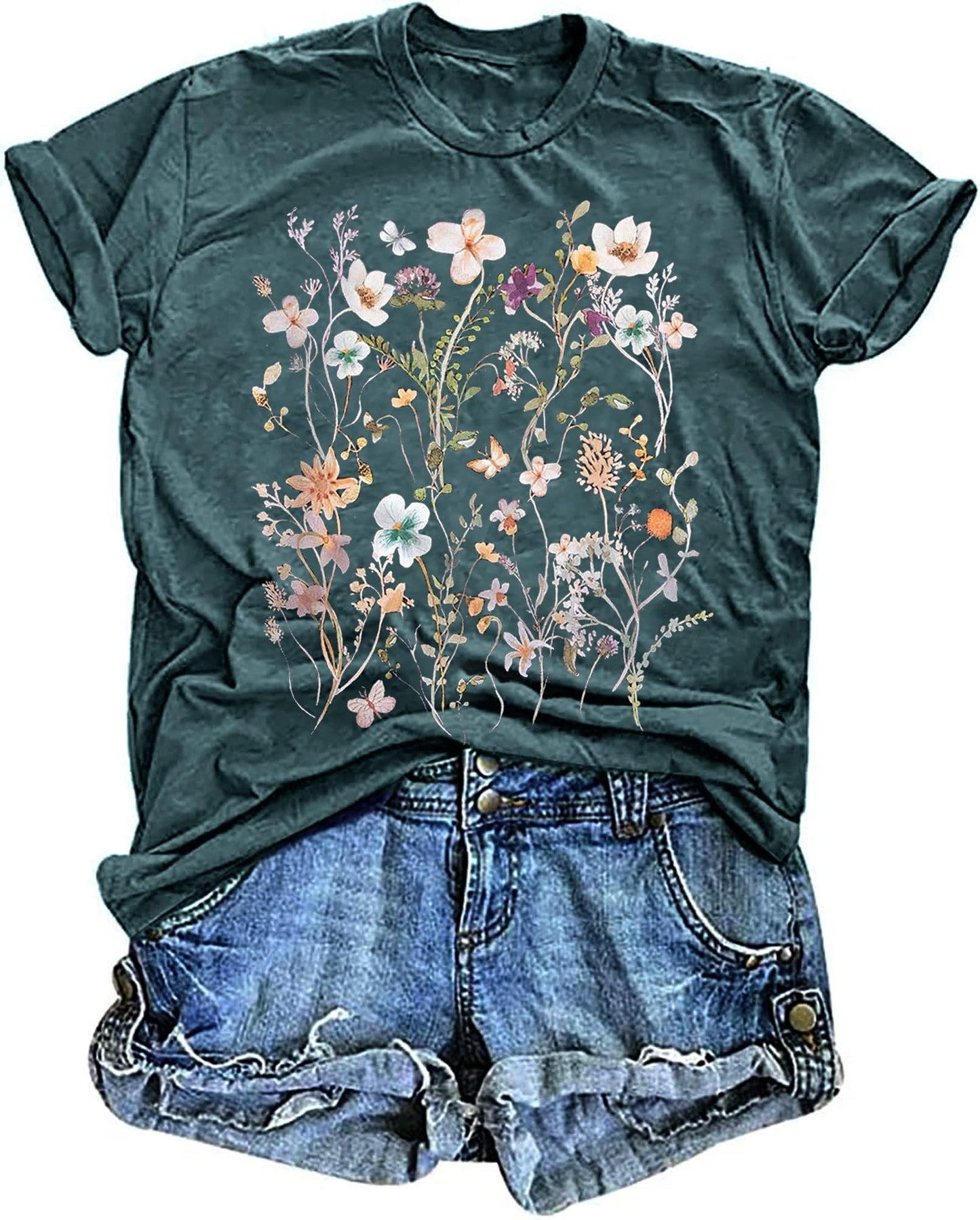 Boho Wildflower Loose Tees