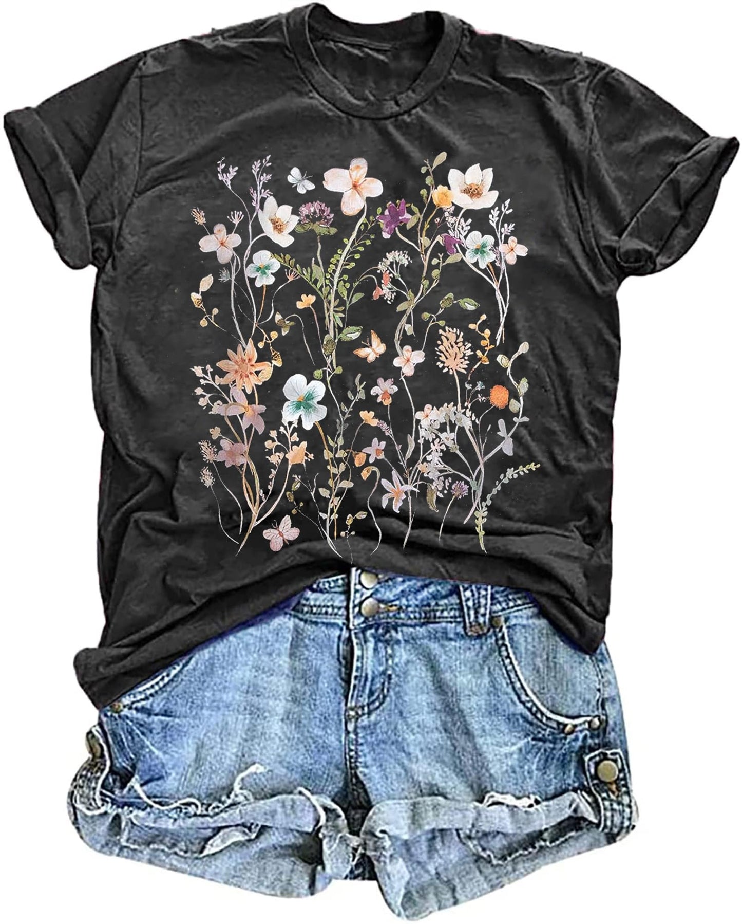 Boho Wildflower Loose Tees