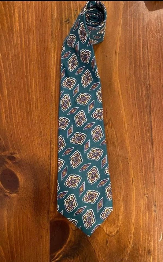 Isaco Neck Tie Green & Brown 57"