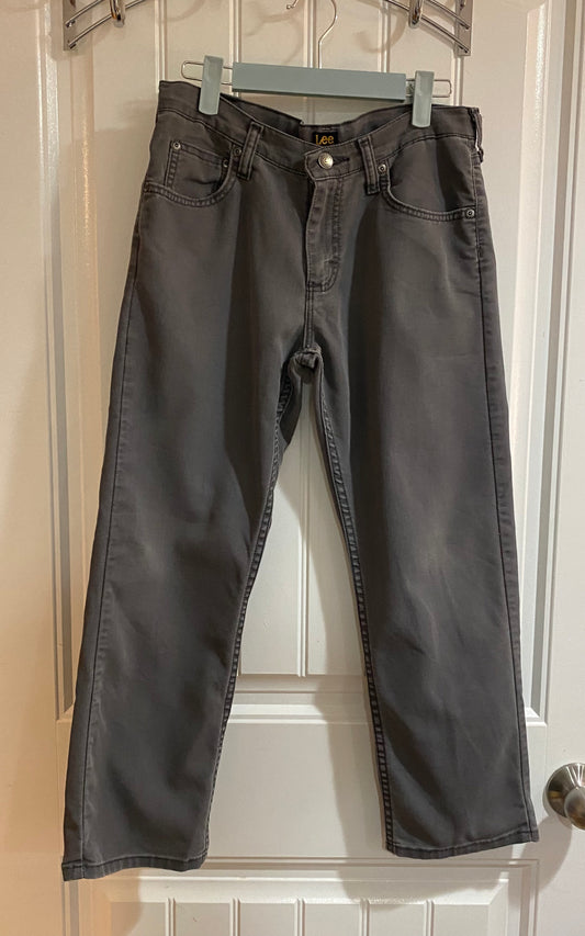 Lee Straight Fit Grey Pants Boys' 12 Husky