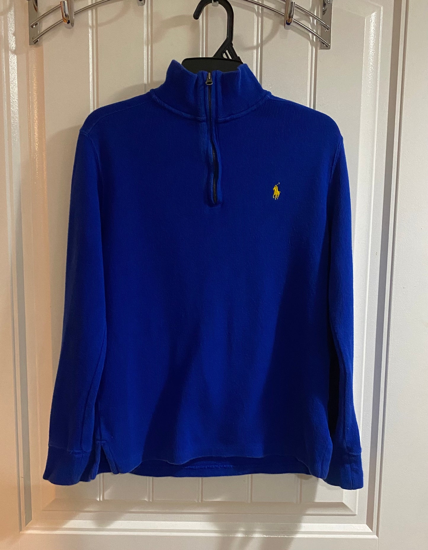 Polo Ralph Lauren Quarter Zip Pull Over Blue Sweater Youth Medium