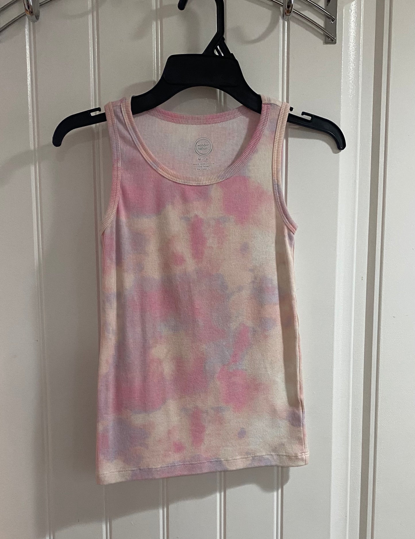 Wonder Nation Pink Tye Dye Tank Top Girls' M (7-8)