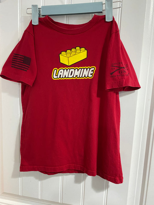 Grunt Style Landmine Red Lego Tee Shirt Boys' Medium