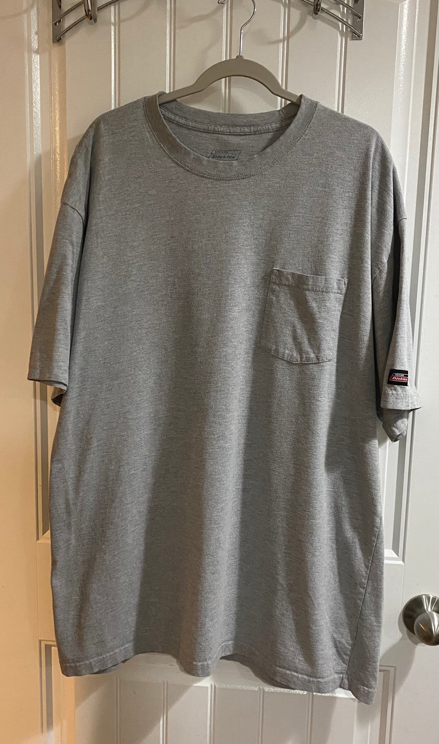 Dickies Front Pocket Tee Shirt Grey Mens 2XLT