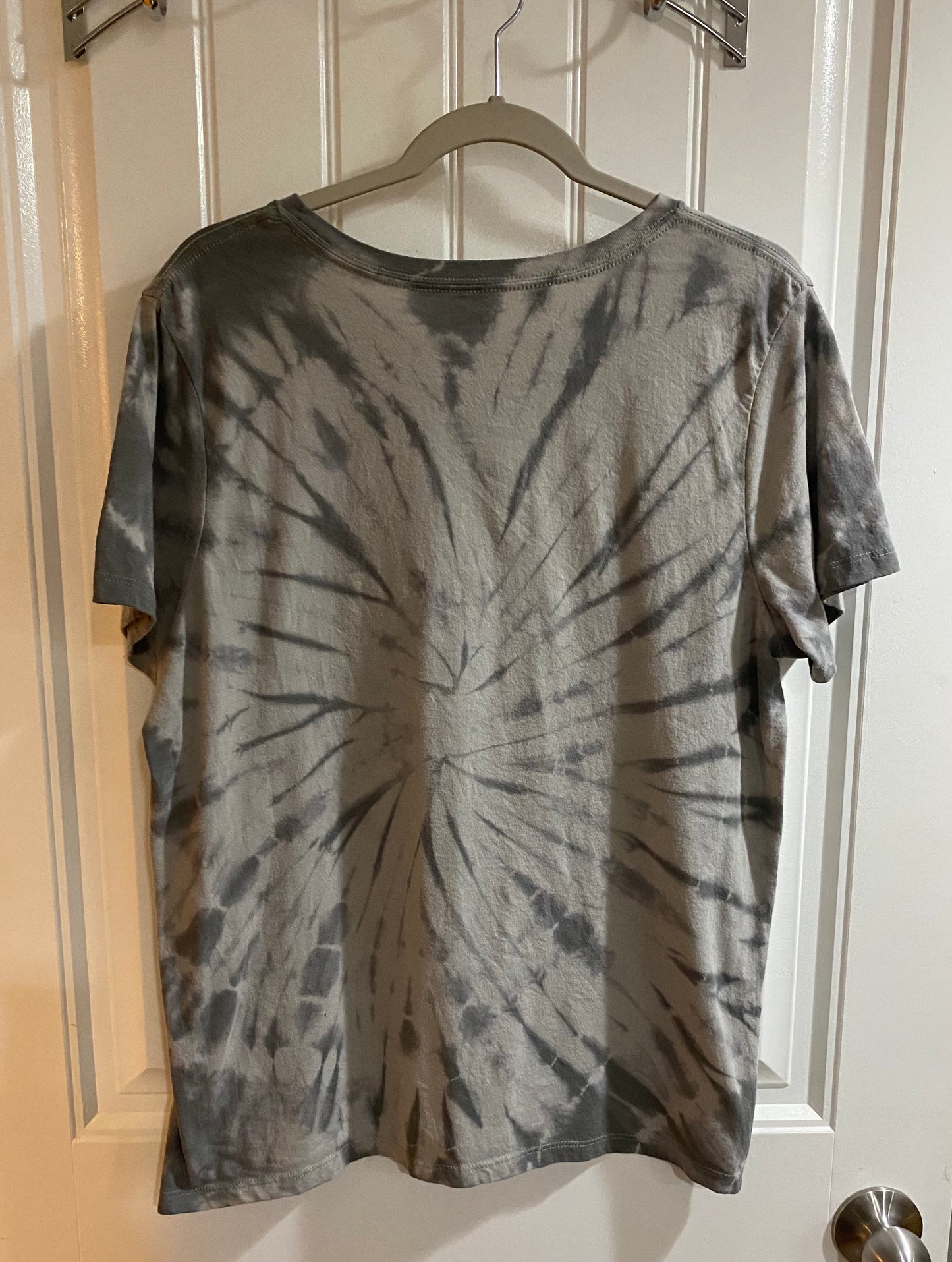 Halloween Boo Grey Tye Dye Short Sleeve Tee Shirt Womens' XL