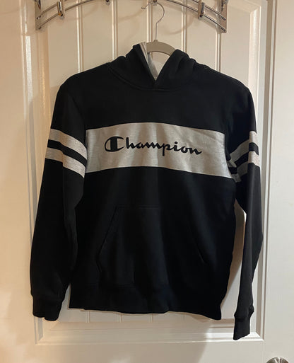 Champion Fleece Hoodie Black/Grey Youth Large