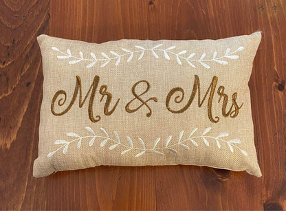 Mr & Mrs Throw Pillow Wedding Decor