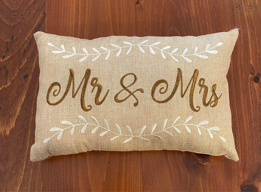 Mr & Mrs Throw Pillow Wedding Decor